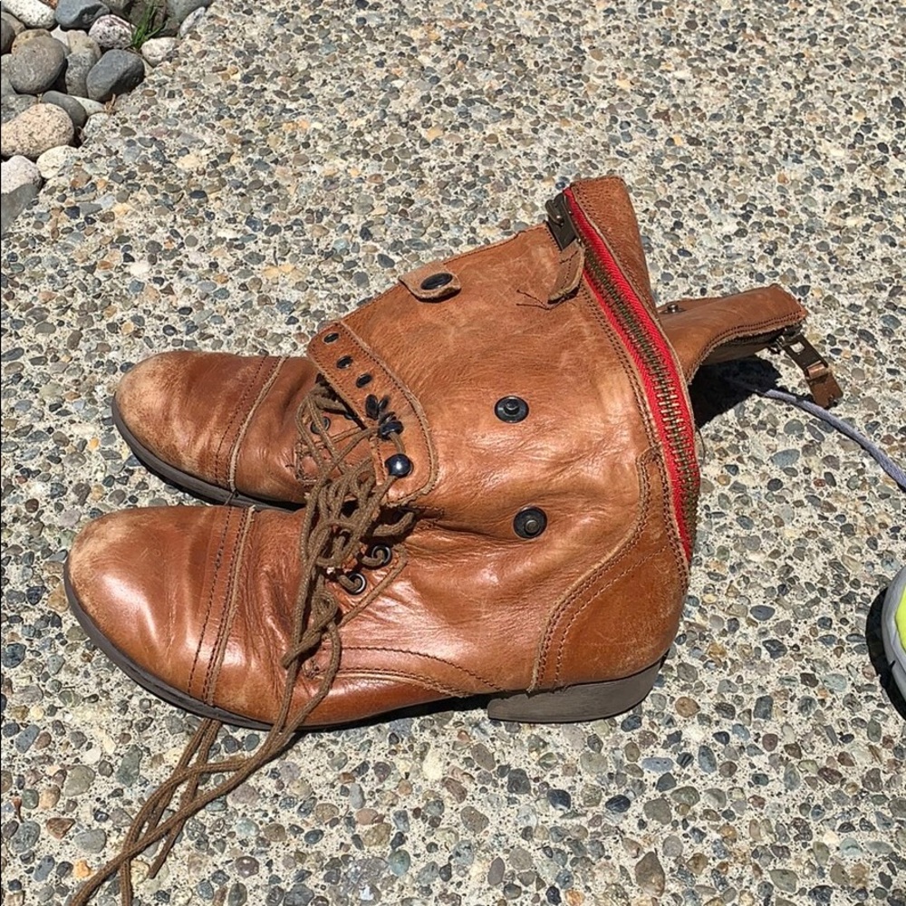 Steve Madden combat boots with cute fabric